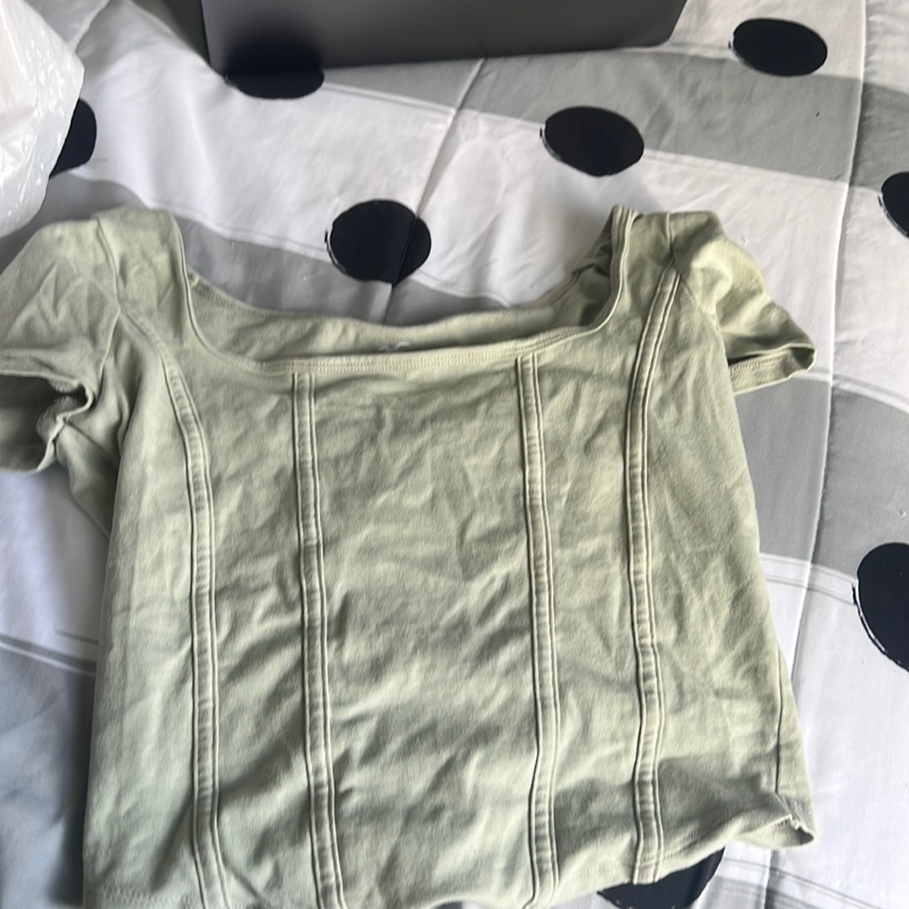green crop top